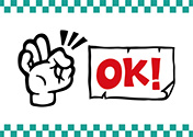 手描きのハンドサイン「OK」