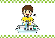 手を洗う少年-1