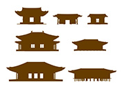 奈良時代前後の建築物のシルエット-1