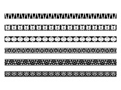 アジアンな罫線（黒白）-2