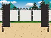 合戦場の本陣-3（旗印黒）