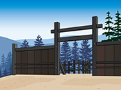 関所のイメージイラスト